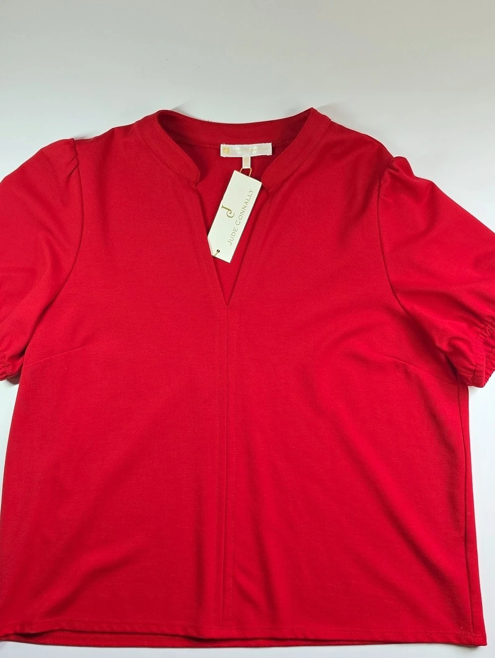 Jude Connally Red Short Sleeve Top Size Small NWT